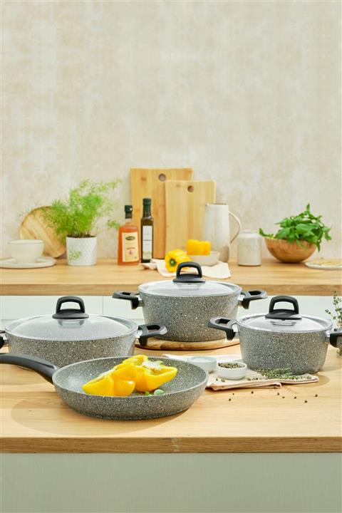 Emsan Premium-s Pro Grey 7 Parça Granit Tencere Seti