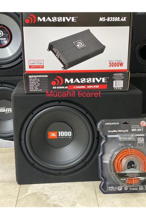 Massive Paket Set 30cm 1000wat 250rms 4kanallı Anfi 3000w Plc Kablo