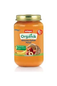 Milupa Boze Organik Elma Muz Şeftali Püresi Kavanoz Maması 200 Gr