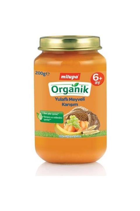 Milupa Organik Yulaflı Meyveli Karışım Kavanoz Maması 200 gr