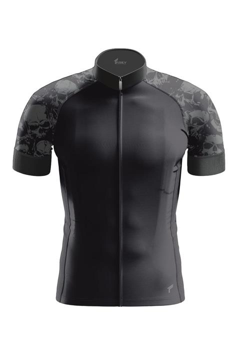 Freysport Unisex Kısa Kol Siyah Iskelet Bisiklet Forması
