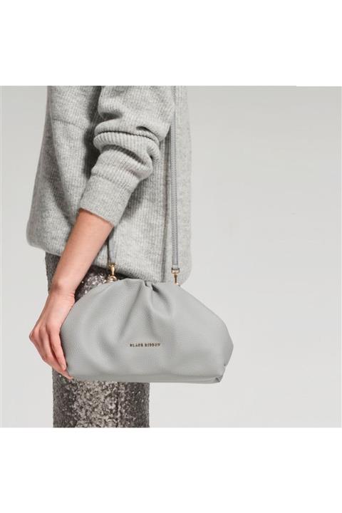 Black Ribbon Kadın Açık Gri Burslu Midi Çanta