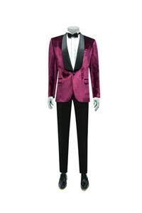 Twn Twn Süper Slim Fit Bordo Smokin Takım Elbise