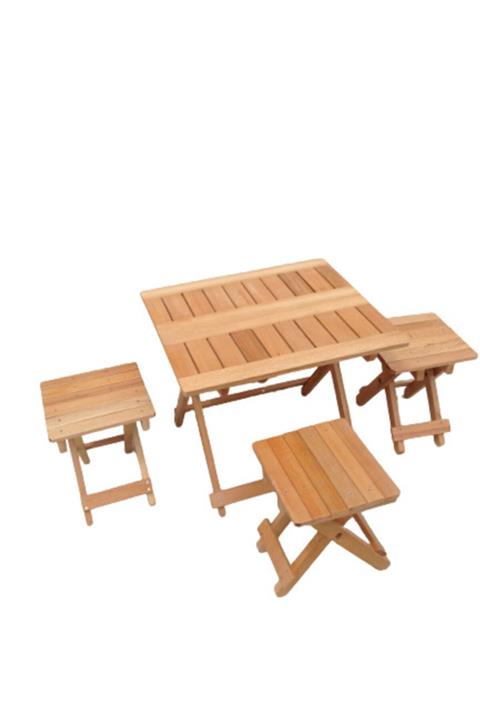 ayzenbi Ahşap Katlanabilir Masa Tabure Piknik Masası Takımı