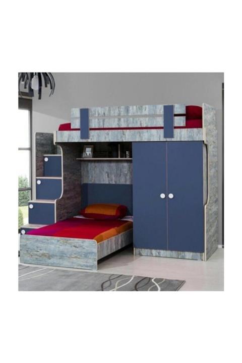 Setay Maviş Ranza Karyola Dolap Takımı Ranza