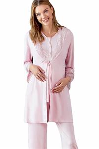 Pierre Cardin Pijama Lohusa 3'lü Kadın Pijama Takım Pembe