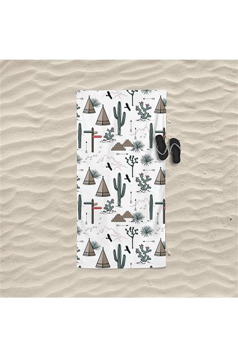 DECOSEW Çadır Figürlü Özel Tasarım Çocuk Plaj Havlusu