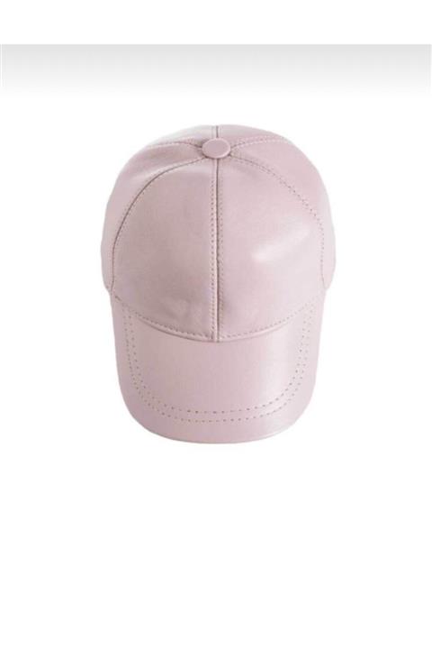 DARKLİON Kadın Pembe Deri Şapka