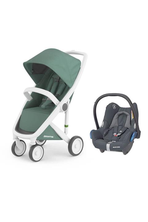Greentom Grrentom Classic Travel Set Bebek Arabası Beyaz Şasi-adaçayı