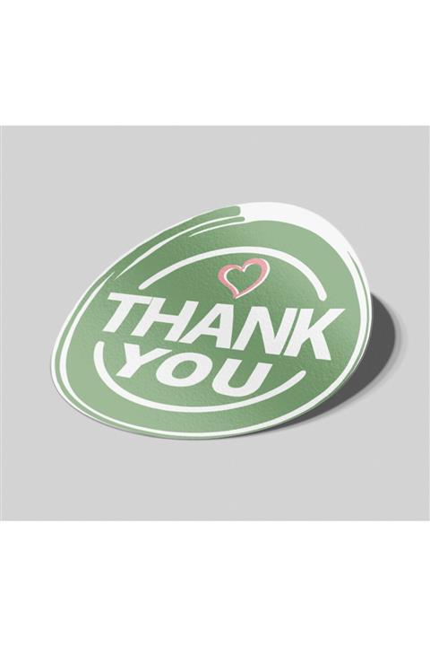 Matbaagraf Thank You Sticker Yeşil 4x4cm 35 Adet