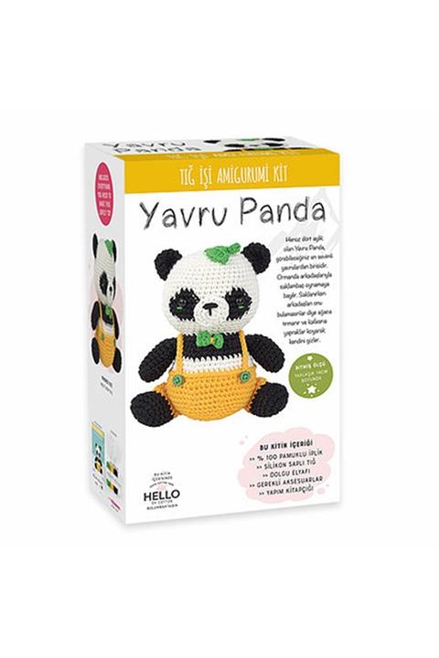 HELLO Dk Cotton Tığ Işi Amigurumi Kit Yavru Panda Tuva