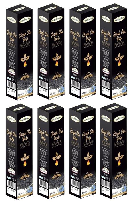 organikdem Çörekotu Yağı %100 Doğal Saf Soğuk Sıkım 8 X 250 Ml