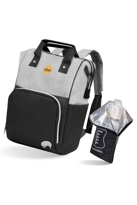 Kiwi T-bag Anne Bebek Sırt Bakım Çantası Gri