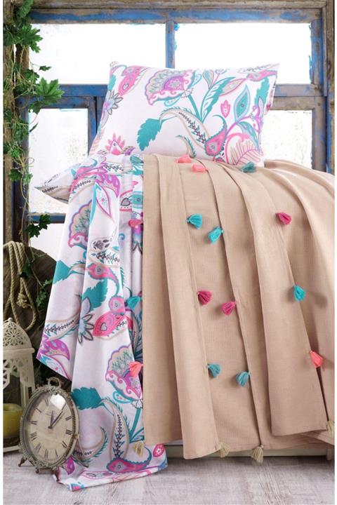 Ezem Kutulu Çift Kişilik Pike Takımı Bej 240&260 Cm