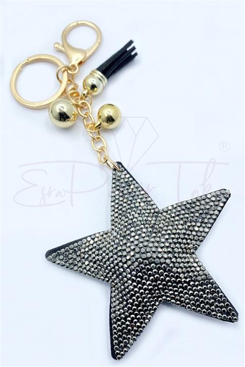 Esra Pamir Füme Taşlı Yıldız Anahtarlık