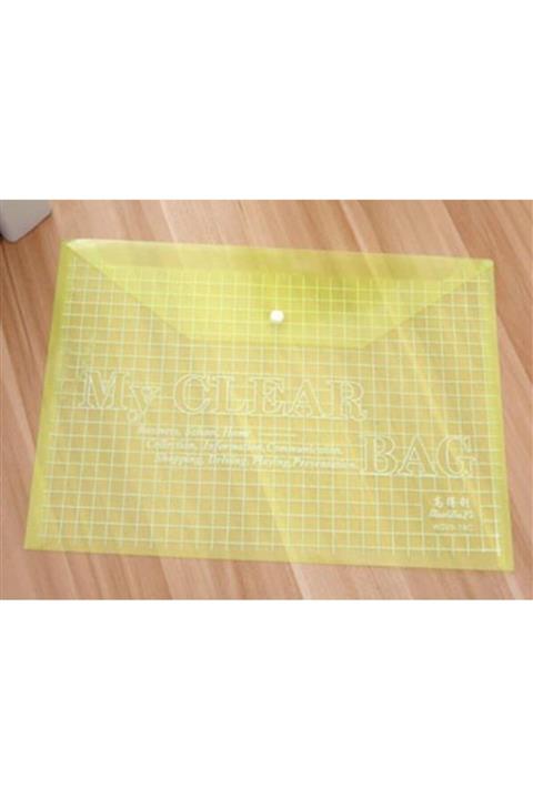 GenOf A4 Şeffaf Renkli Çıtçıtlı Zarf Dosya