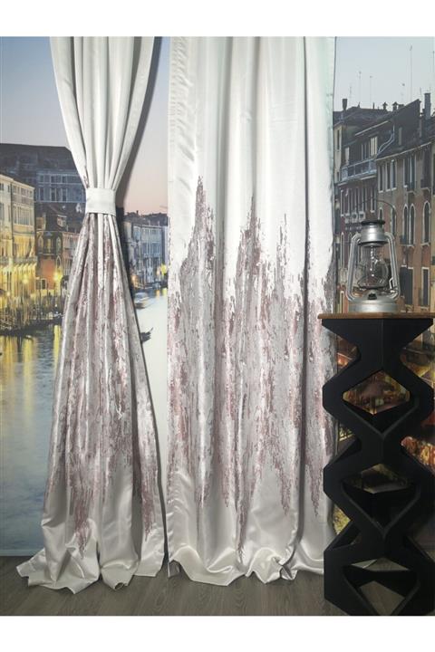 rendecioğlutekstil Rendecioğlu Tekstil Ateş Panel Fon Perde Takım Halinde 2 Adet Fon