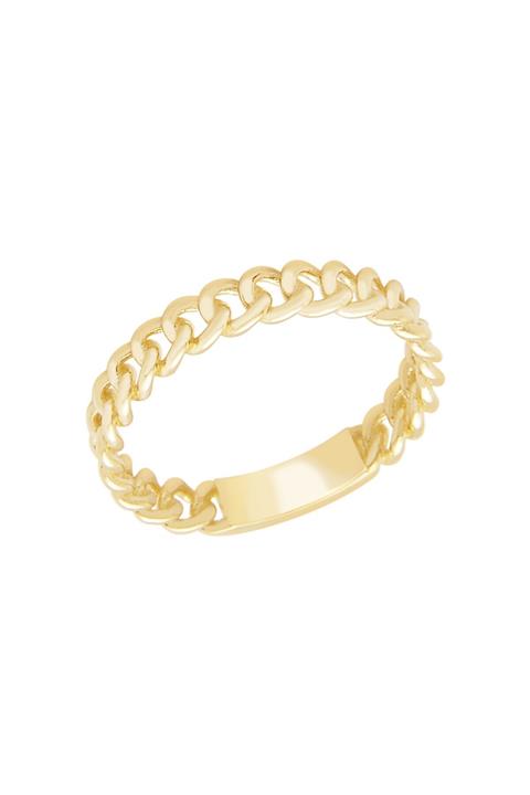 Diamond LineGülaylar Sarı Altın 14 Ayar Trend Taşsız Yüzük