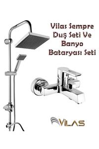 Vilas Premium Sarı Boru Sempre Duş Seti Ve Banyo Bataryası Seti