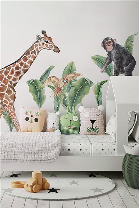 TUGİBU Zürafa Duvar Sticker Seti Hayvanlar Temalı