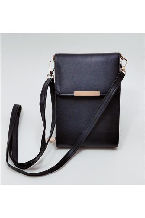 ASEM Kadın Siyah Telefon Bölmeli Cüzdan Çanta