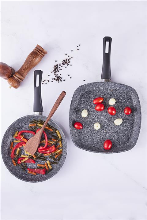 Karaca Azul Bio Granit Antibakteriyel Grill Tava Set