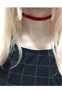 Nishstyle Kadın Aksesuar 1 Cm Kırmızı Kadife Choker