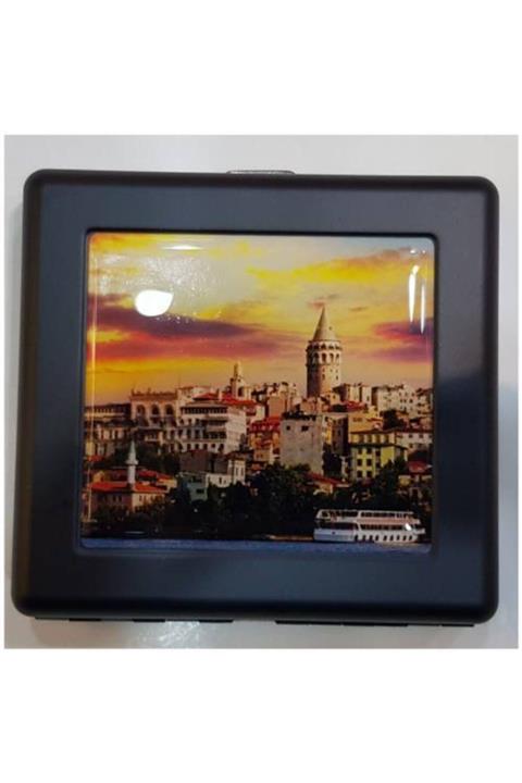 TUARSHOP Metal Kısa Mat Siyah Istanbul Desenli