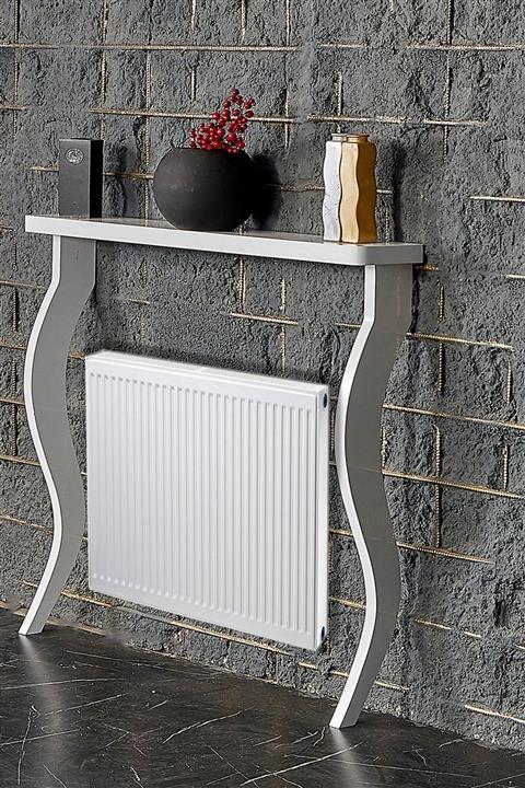 bluecape Beyaz Kalorifer 120 Cm Petek Üstü Ayaklı Raf Salon Mutfak Antre Hol Koridor Dresuar