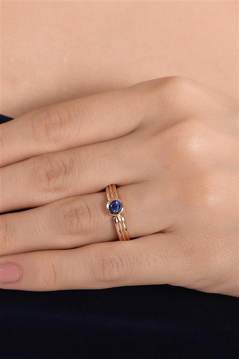 Ariş Pırlanta Safir Taşlı Tektaş Yüzük