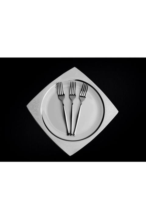 Nehir Zarif Sade 12 Parça Yemek Çatalı 18/10 304 Kalite
