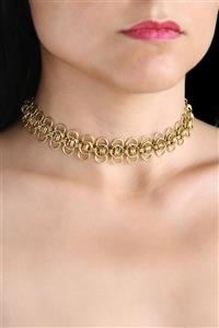 Mavra Handmade Örme Zincir Gold Choker