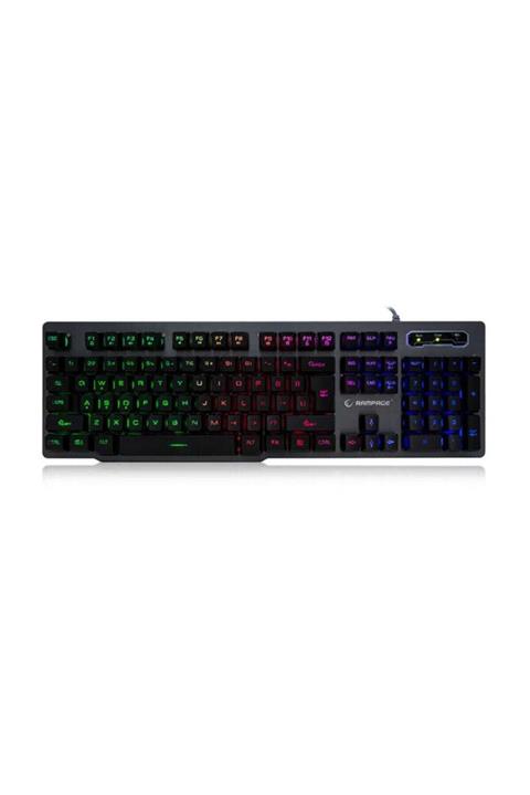 Everest Rampage KB-R78 Gri/Siyah USB Aydınlatmalı Metal Kasa US Layout Gaming Klavye