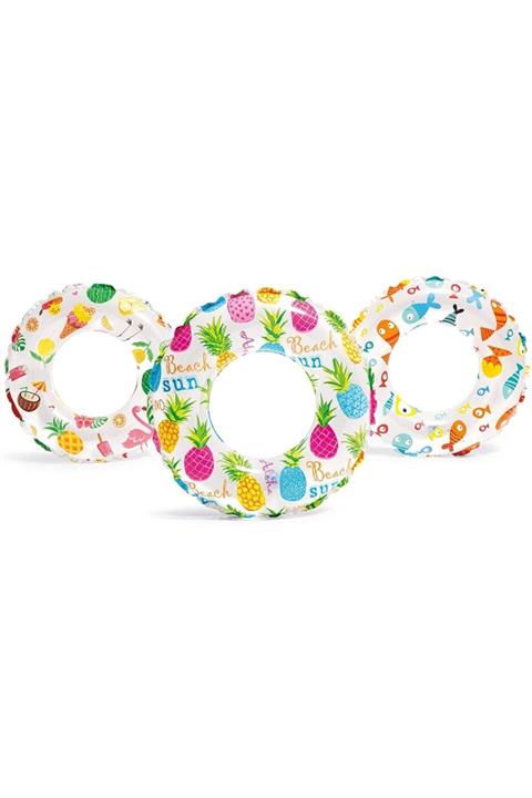 elife shop Es59241 Renkli Desenli Havuz & Deniz Simidi Can Simidi 61 Cm.