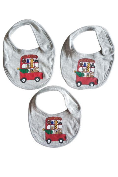 TRENDTimeCotton 3'lü Havlulu Bebek Mama Önlüğü Seti