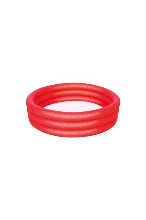 LifeComfort Kırmızı Renk Üç Halkalı 122 X 25 cm Şişme Çocuk Havuzu