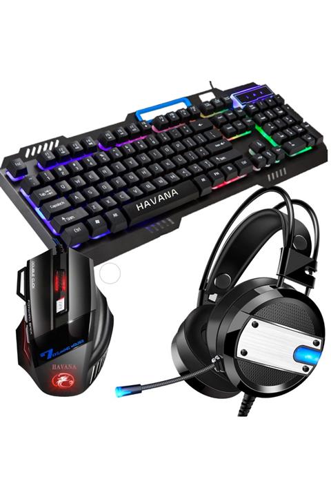Havana Gaming Pro Mikrofonlu Kulaklık Mouse Klavye Set