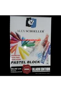 Alex Schoeller 35x50-220 gr Dokulu Pastel Fon Blok Spralli Siyah