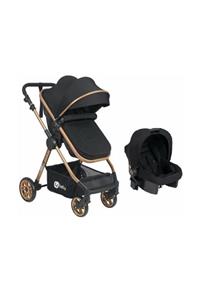 Four Baby 4 Baby Cool Gold Travel Sistem Bebek Arabası Siyah