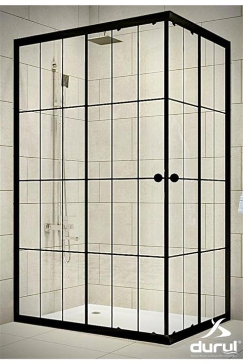 Durul Duşakabin 70x80 Dikdörtgen Siyah Karolaj Cam
