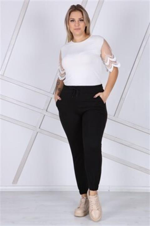 RMG 1603 Paça Lastikli Eşofman Siyah