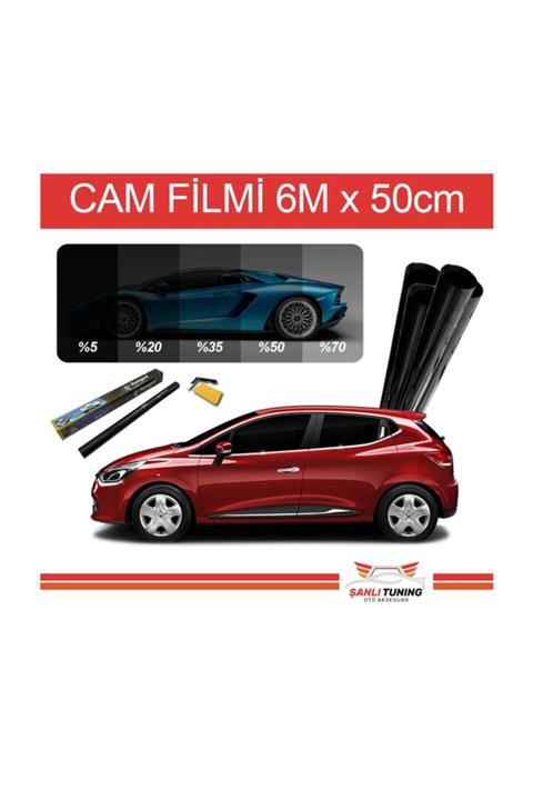 Marka Araba - Oto Cam Filmi Siyah 6 Metre X 50 Cm Aparatlı