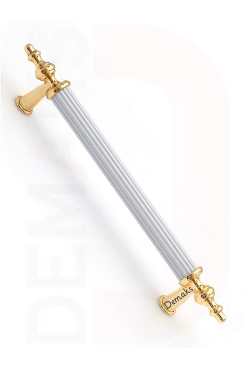 Demaks Kumru Beyaz-altın 224mm (1ADET) Lüks Mobilya Dolap Çekmece Kulpu