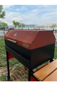FERBA Rustik Kırmızı Kapaklı Bahçe Barbekü Mangal