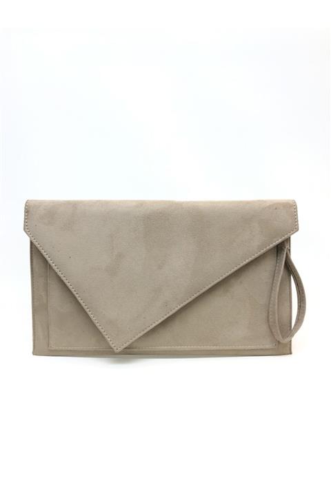 womenacs Kadın Bej Süet Portföy Abiye Çanta