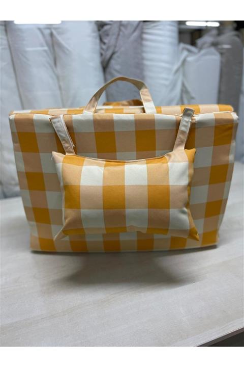 Nalbantlar Tekstil Çanta Şeklinde Yastıklı Katlanabilir Şezlong