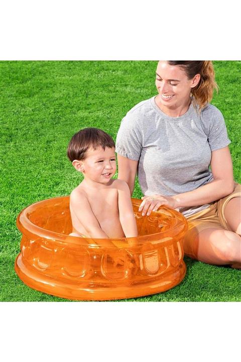 BESTWAY Şişme Bebek Havuzu Şeffaf Turuncu 64 Cm X 25 Cm 51112