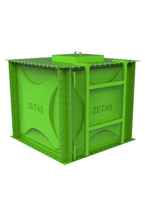 zetaş Fırın Boyalı Modüler Su Deposu Yeşil 5.000 lt