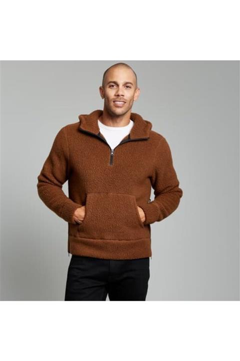 Champion Unisex Kahverengi Kapüşonlu Sweatshirt