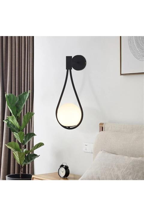 Sinem Avize Optimus Özel Tasarım Siyah Tekli Duvar Lambası Aplik